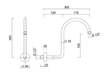 CLASSIC REVOLUTION - PRAGA - F1757 - Wall-mounted shower arm by Rubinetteria Giulini - view 3